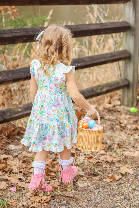 Spring Dino Twirl Dress Set-(Ready to Ship)