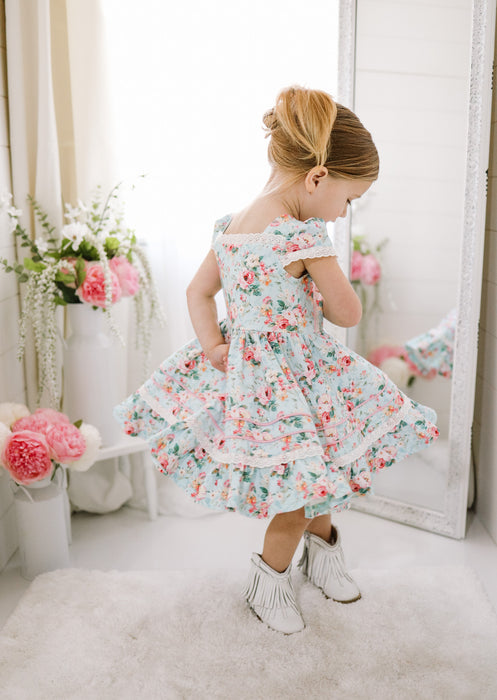Tea Blossom Twirl Dress-Ready to Ship!