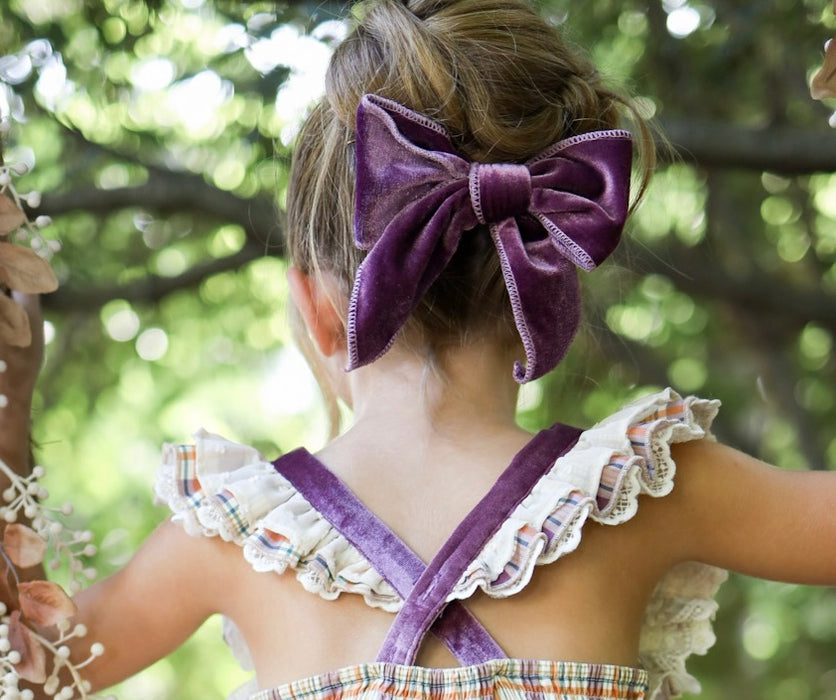 Plum Harvest Velvet Hair bow- Ready to Ship