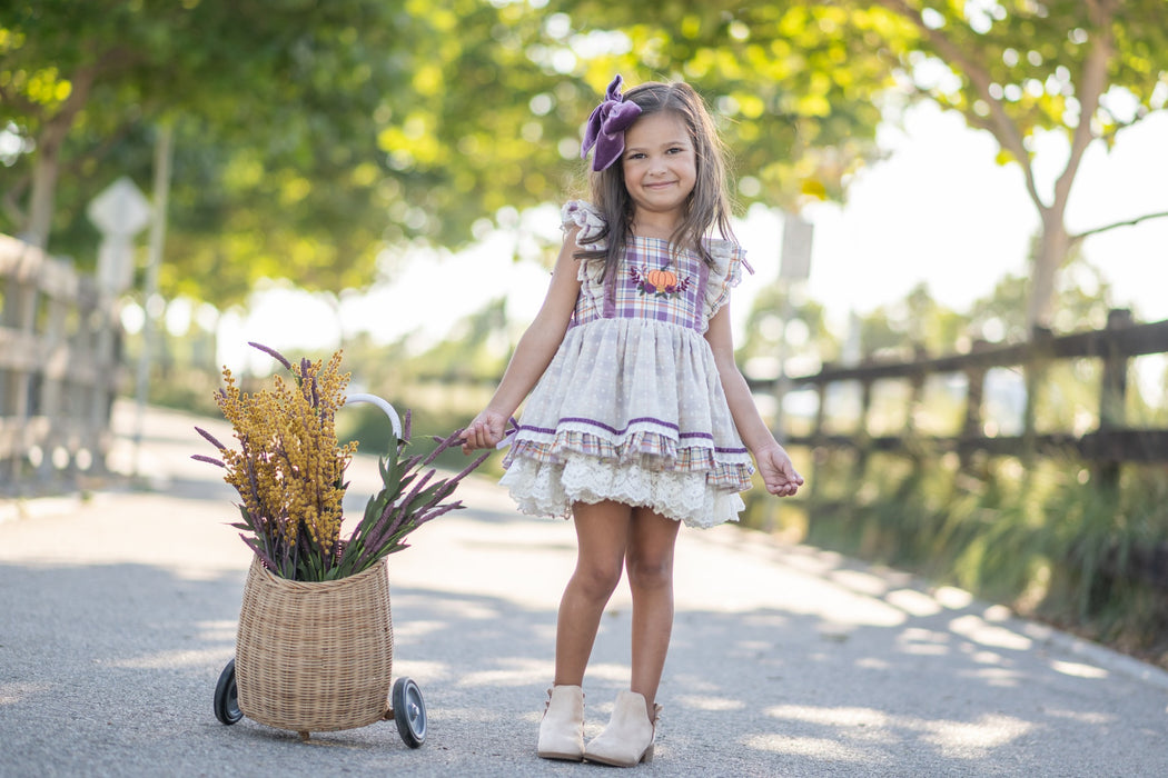 Plum Harvest Skirted Romper-Ready to Ship