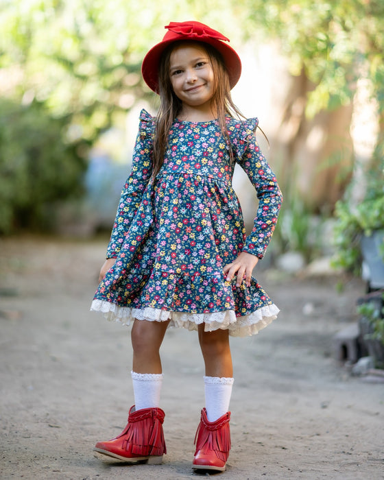 Forever Blooms- Navy Twirl Dress Set ****Ready to ship 1-3 DAYS****