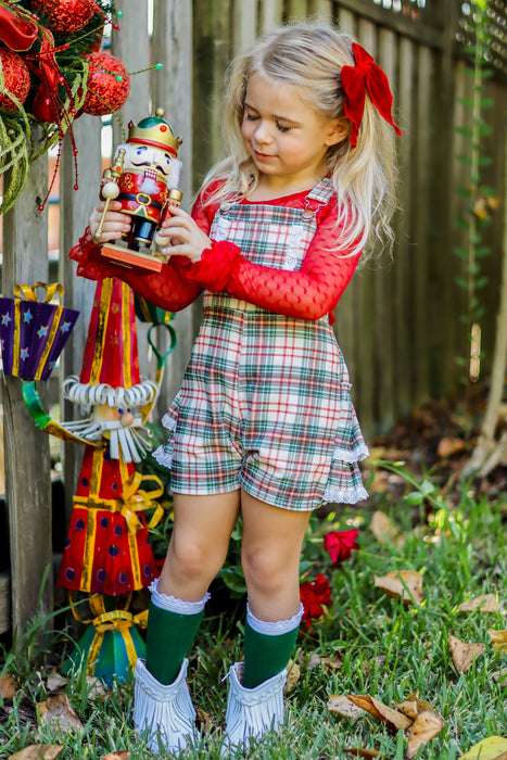 Red Swiss Dot Ruffles Layering Top