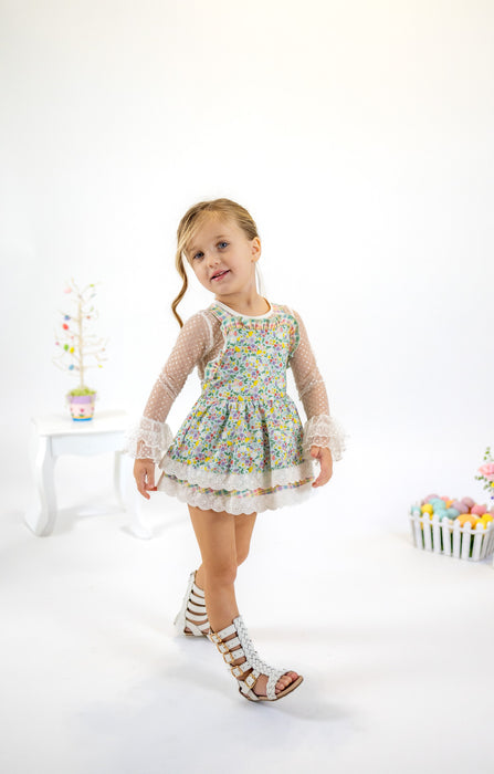 Bunny Blossom Skirted Romper**Pre-Order-Shipping Early Feb**