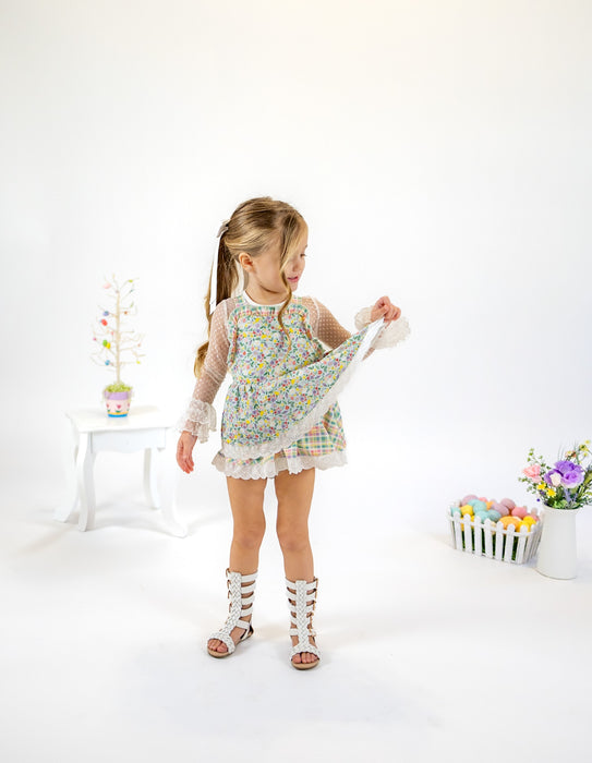 Bunny Blossom Skirted Romper**Pre-Order-Shipping Early Feb**