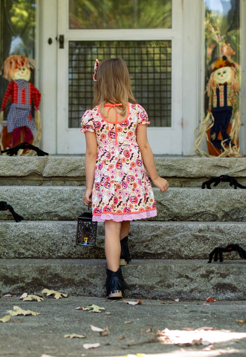 Pink Jack O Lantern Twirl Dress Set-Ready to Ship