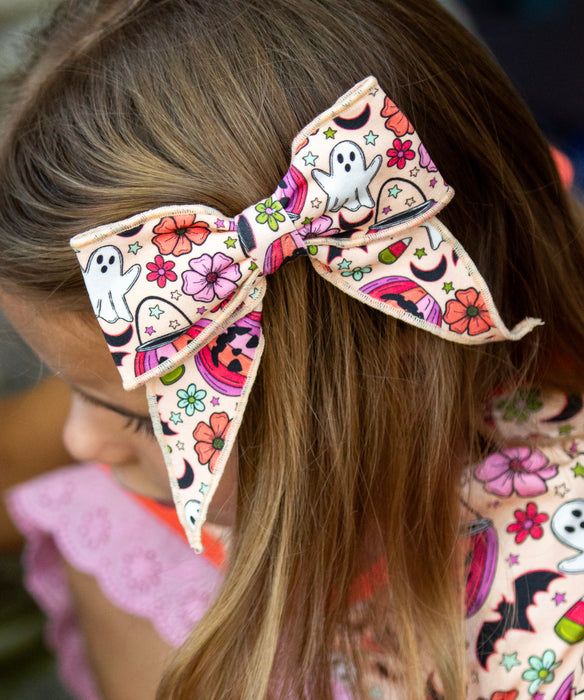 Pink Jack O Lantern Bow-Ready to Ship