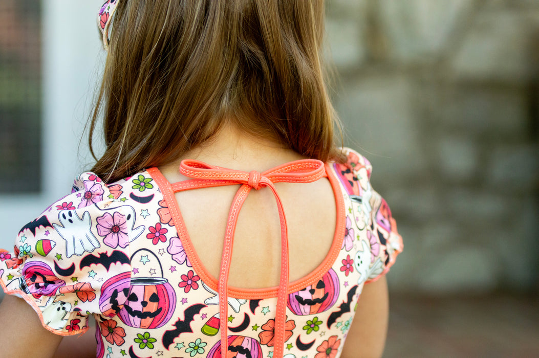 Pink Jack O Lantern Twirl Dress Set-Ready to Ship