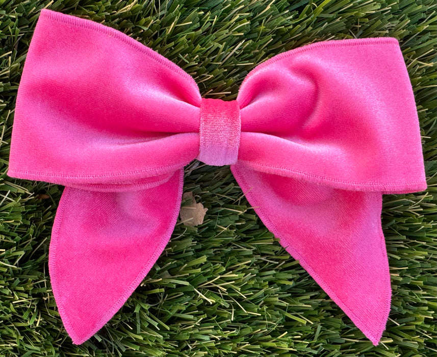 Pink Velvet Hair Bow