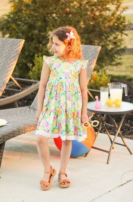 Tropical Blooms Twirl Dress