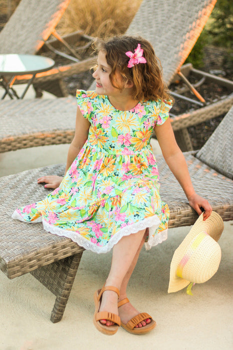 Tropical Blooms Twirl Dress