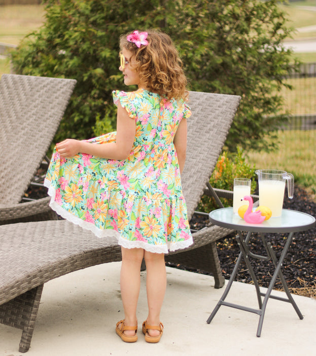 Tropical Blooms Twirl Dress