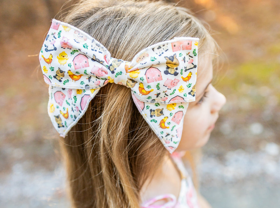 Country Charm Farmyard Friends Hair bow- Ready to ship end of Feb.