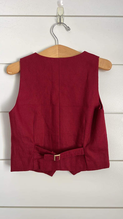 Boys Vest- Wine color with green velvet accents (match to M&B)
