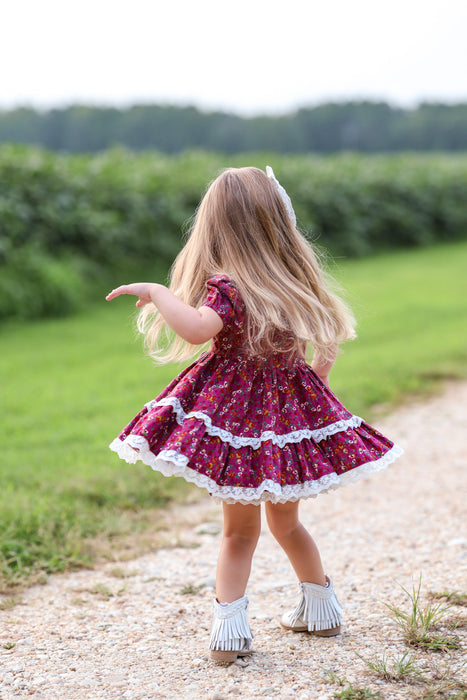 Little Miss Mulberry Twirl Dress and Bloomers