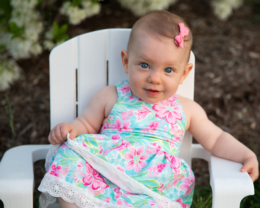 Summer Seaside Blooms Skirted Romper