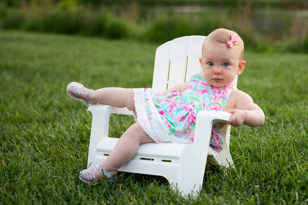 Summer Seaside Blooms Skirted Romper