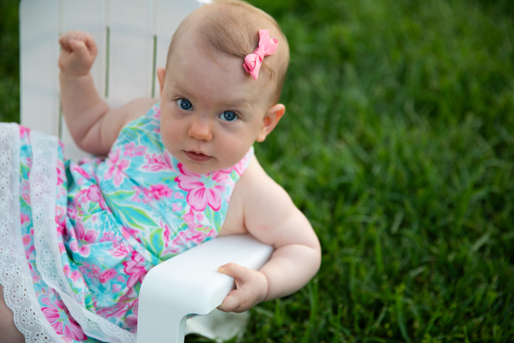 Summer Seaside Blooms Skirted Romper