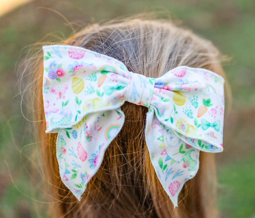 Spring Dino Hair bow-(Ready to Ship)