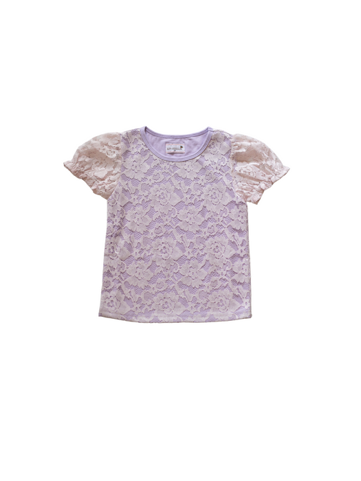Lavender Lace Short Sleeve Top