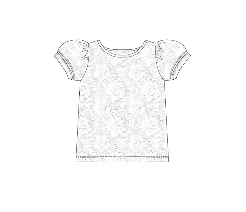 White Short Sleeve Lace Top