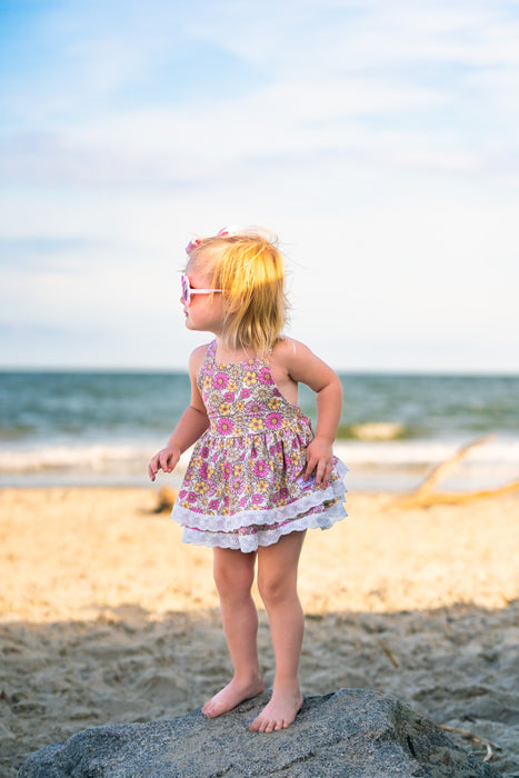 Sunflower Petals Skirted Romper