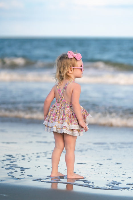 Sunflower Petals Skirted Romper