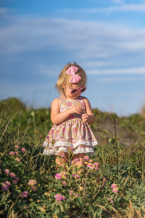 Sunflower Petals Skirted Romper