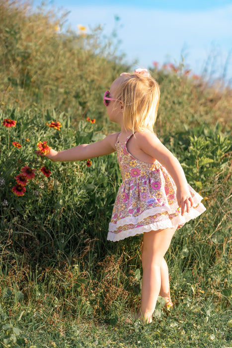 Sunflower Petals Skirted Romper