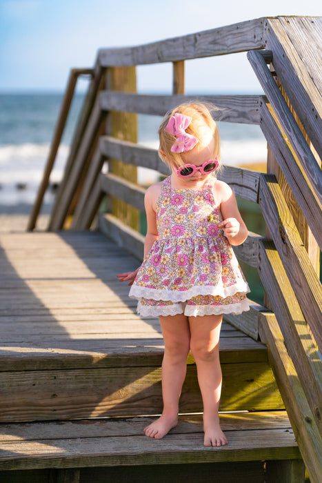 Sunflower Petals Skirted Romper