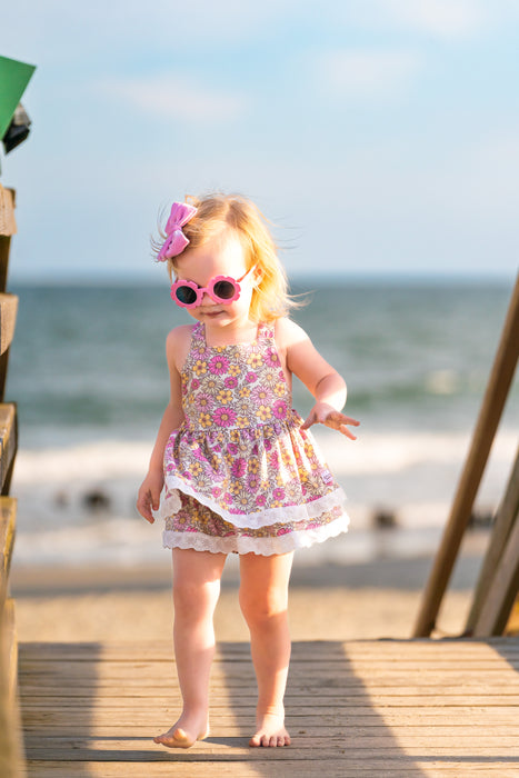 Sunflower Petals Skirted Romper