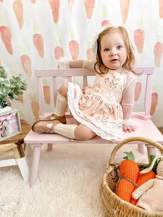 Blushing Bunnies-Skirted Romper