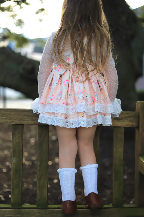 Blushing Bunnies-Skirted Romper